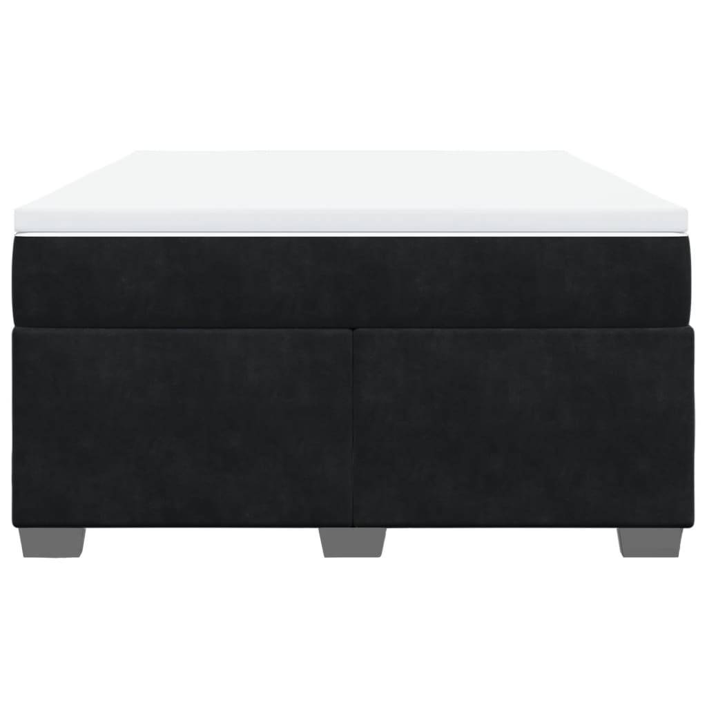 vidaXL Boxspringbett mit Matratze Schwarz 140x200 cm Samt