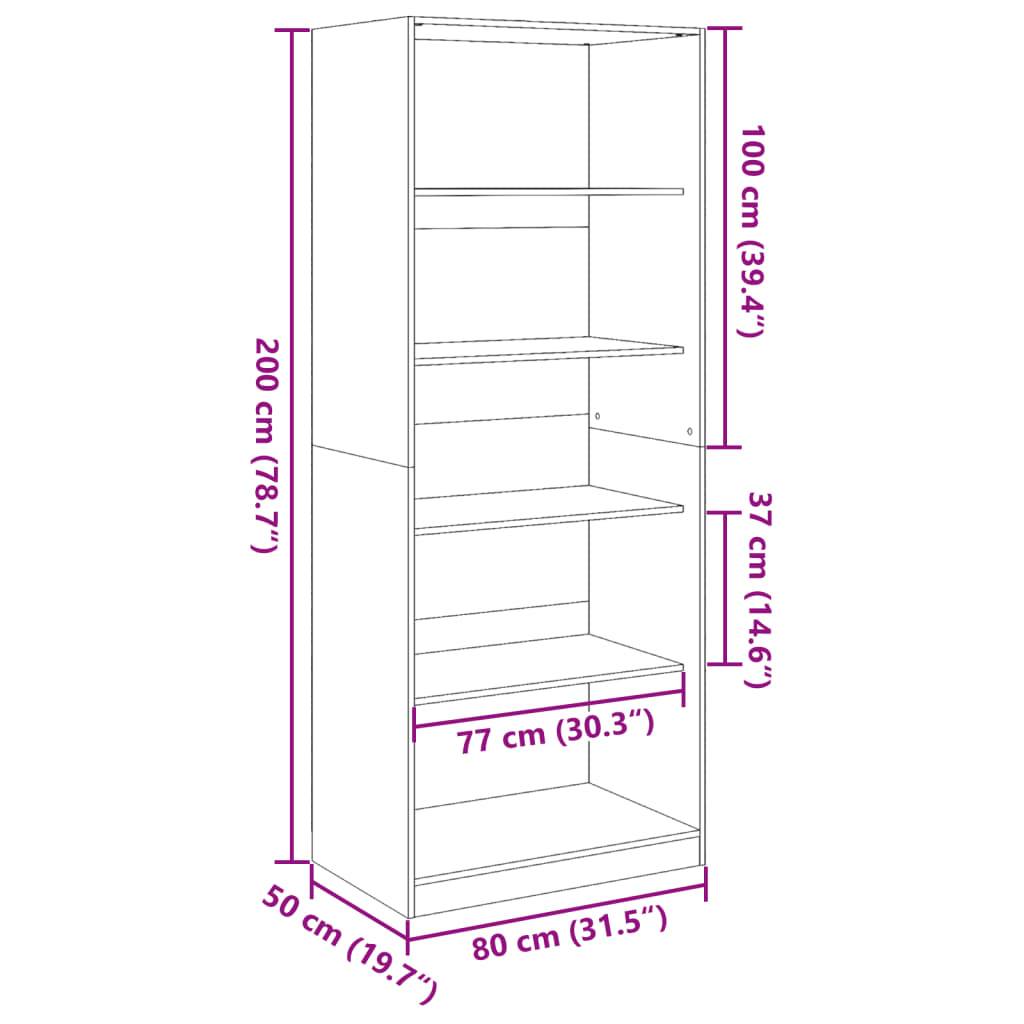 vidaXL Kleiderschrank Artisan-Eiche 80x50x200 cm Holzwerkstoff