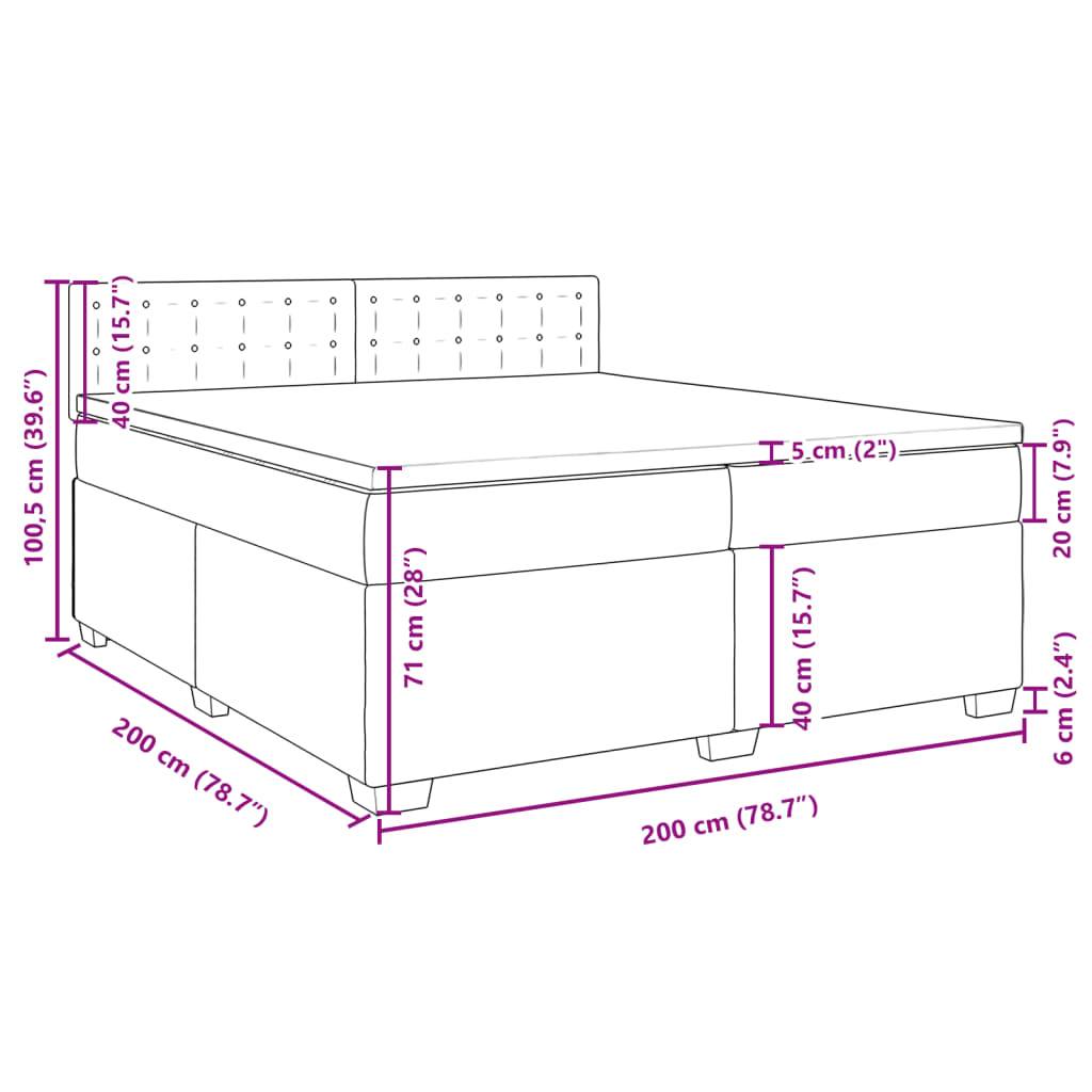 vidaXL Boxspringbett mit Matratze Schwarz 200x200 cm Kunstleder