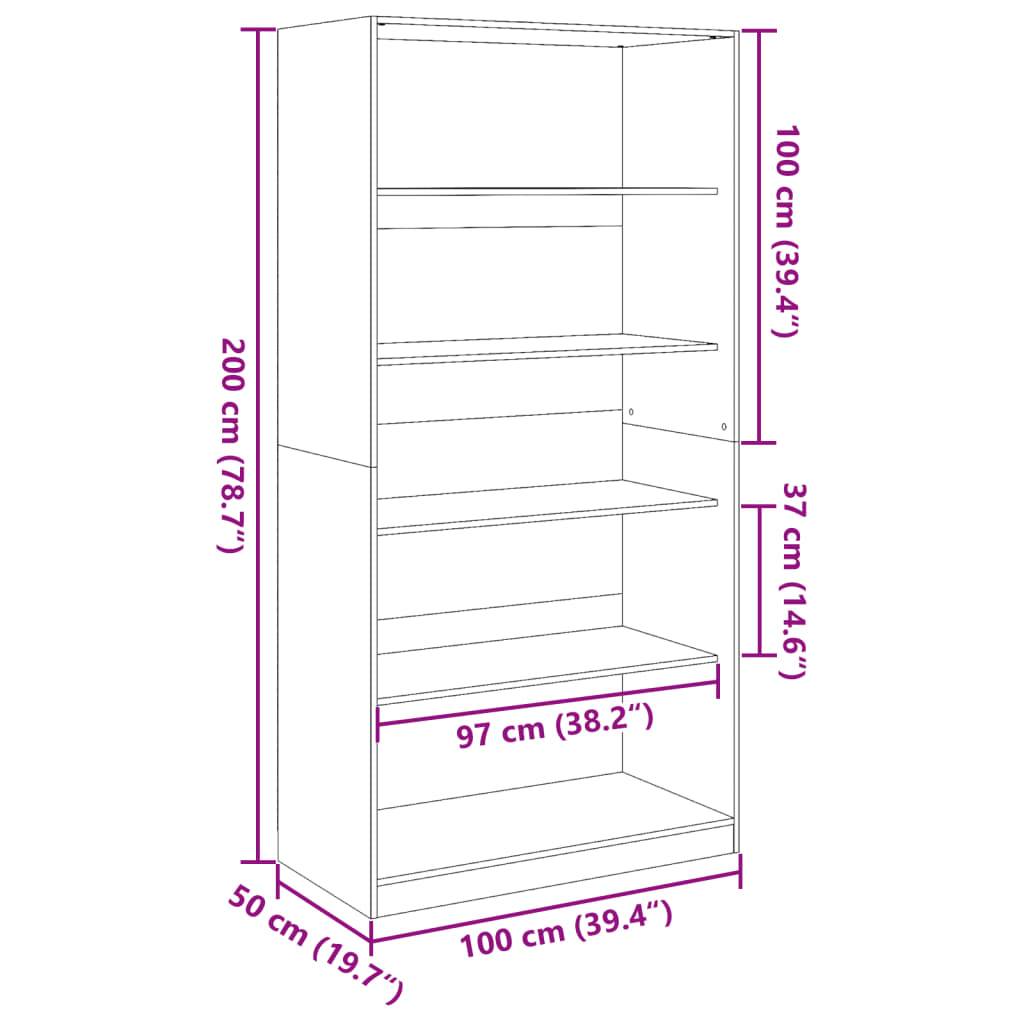 vidaXL Kleiderschrank Räuchereiche 100x50x200 cm Holzwerkstoff