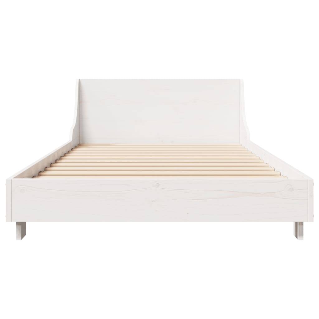 vidaXL Massivholzbett ohne Matratze Weiß 100x200 cm Kiefernholz