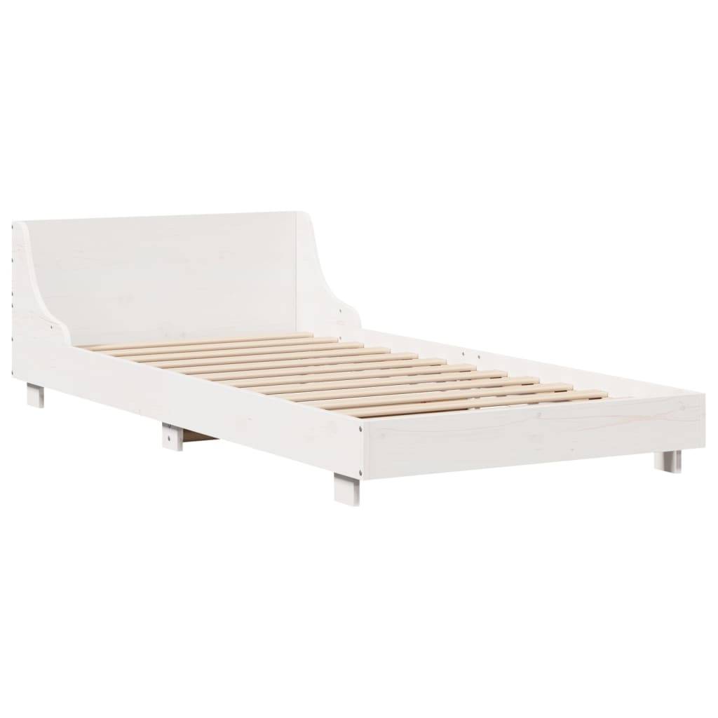 vidaXL Massivholzbett ohne Matratze Weiß 100x200 cm Kiefernholz