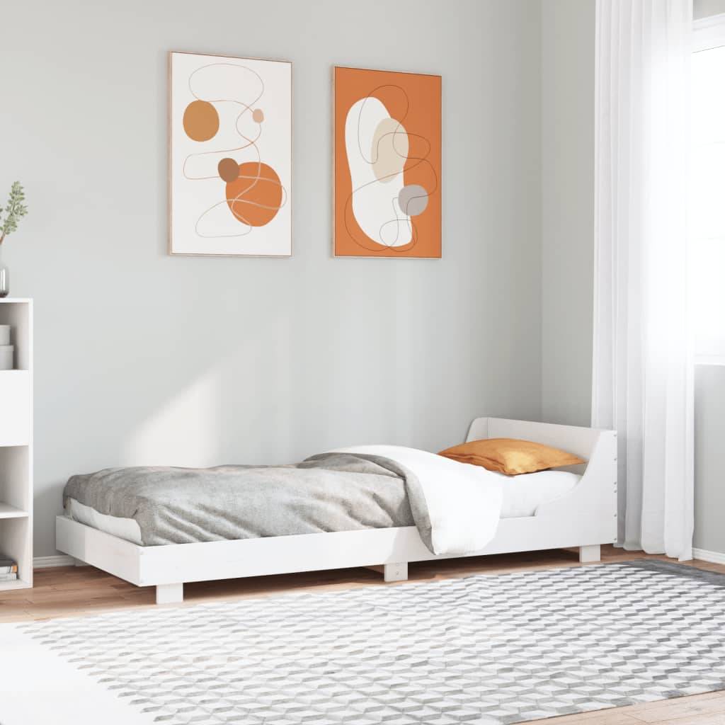 vidaXL Massivholzbett ohne Matratze Weiß 100x200 cm Kiefernholz