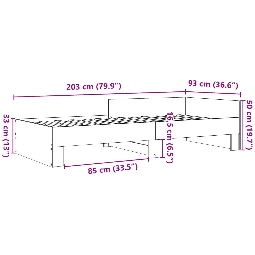 vidaXL Bettgestell Betongrau 90x200 cm Holzwerkstoff