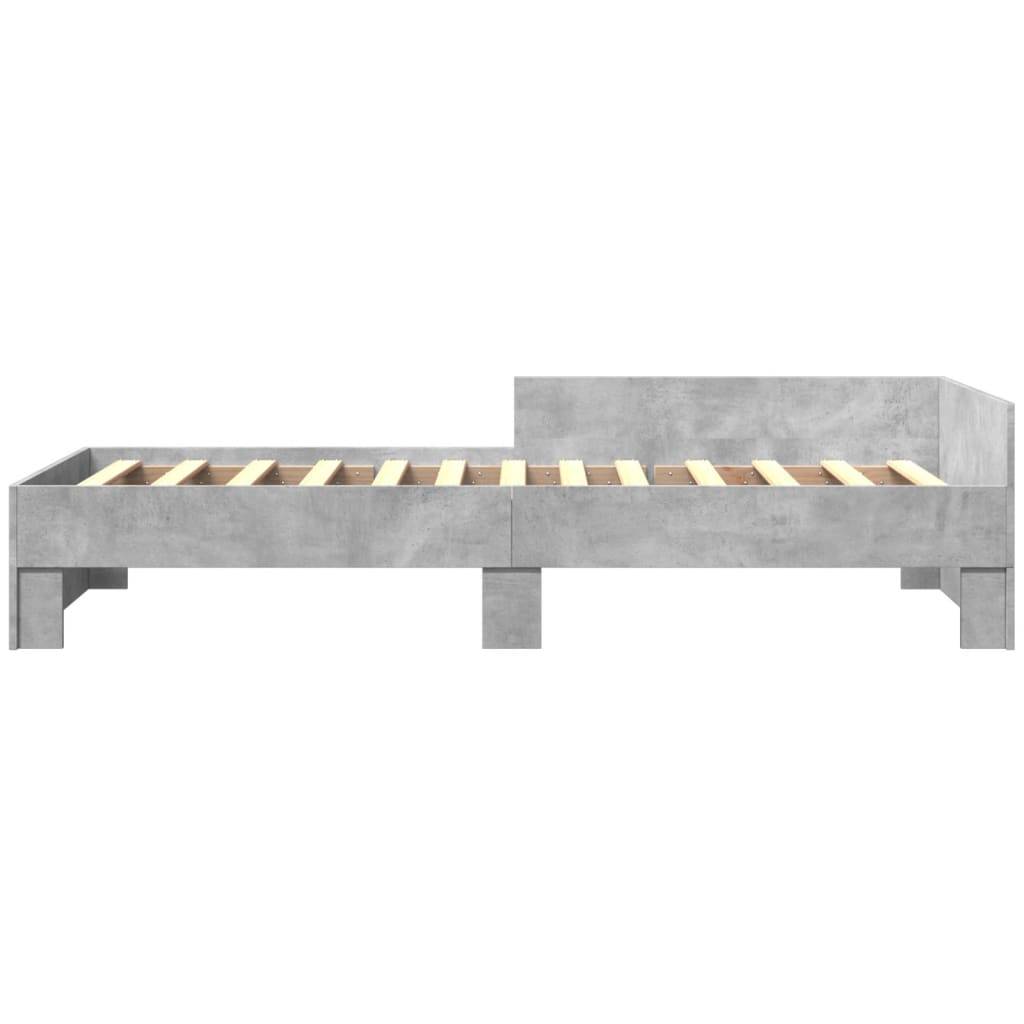vidaXL Bettgestell Betongrau 90x200 cm Holzwerkstoff