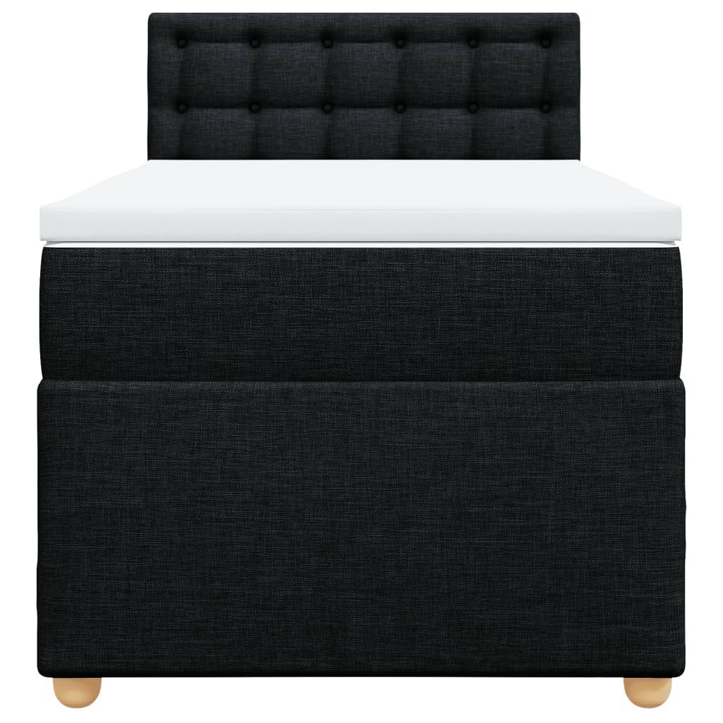 vidaXL Boxspringbett mit Matratze Schwarz 90x190 cm Stoff