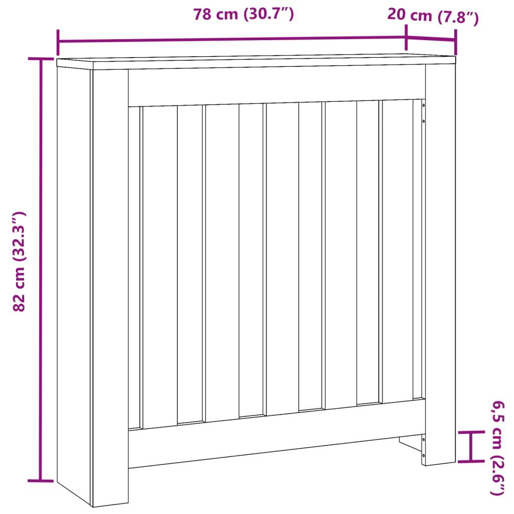 vidaXL Heizkörperverkleidung Schwarz 78x20x82 cm Holzwerkstoff