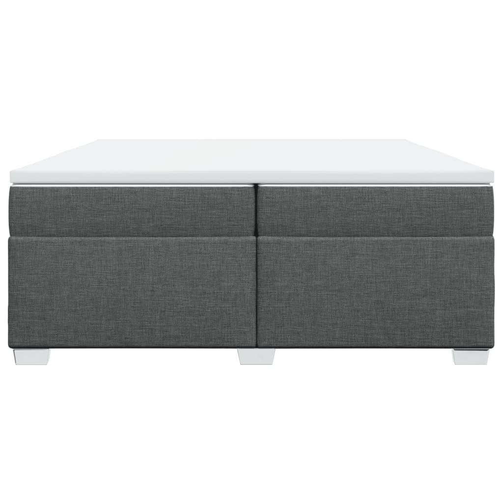 vidaXL Boxspringbett mit Matratze Dunkelgrau 200x200 cm Stoff
