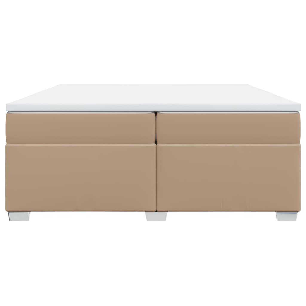 vidaXL Boxspringbett Matratze Cappuccino-Braun 200x200cm Kunstleder