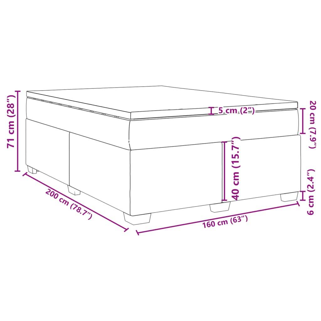 vidaXL Boxspringbett mit Matratze Schwarz 160x200 cm Samt