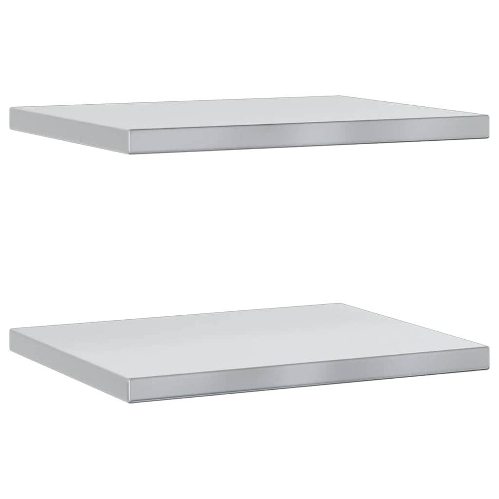 vidaXL Wandregale 2 Stk. 50x40x3 cm Silbern Edelstahl