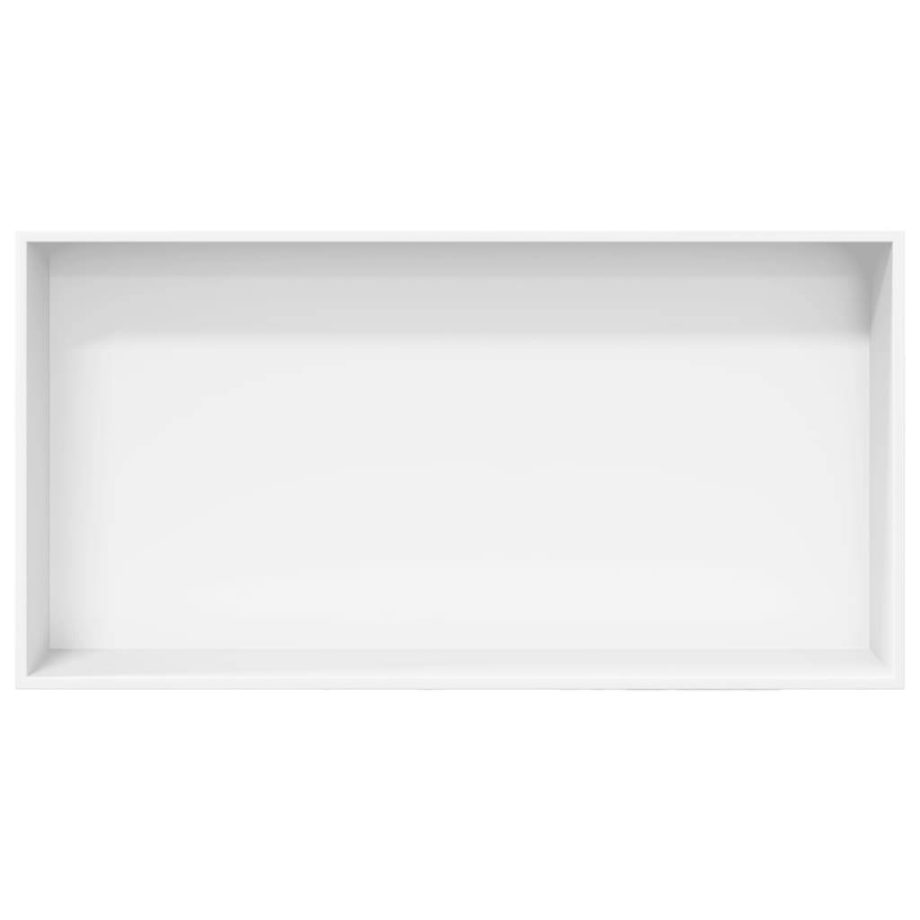 vidaXL Duschnische Mattweiß 62x32x9 cm Edelstahl