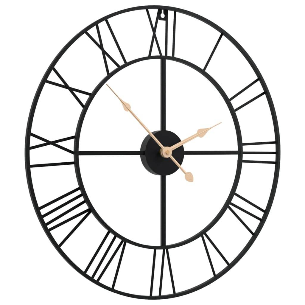 vidaXL Wanduhr Schwarz Ø50 cm Eisen