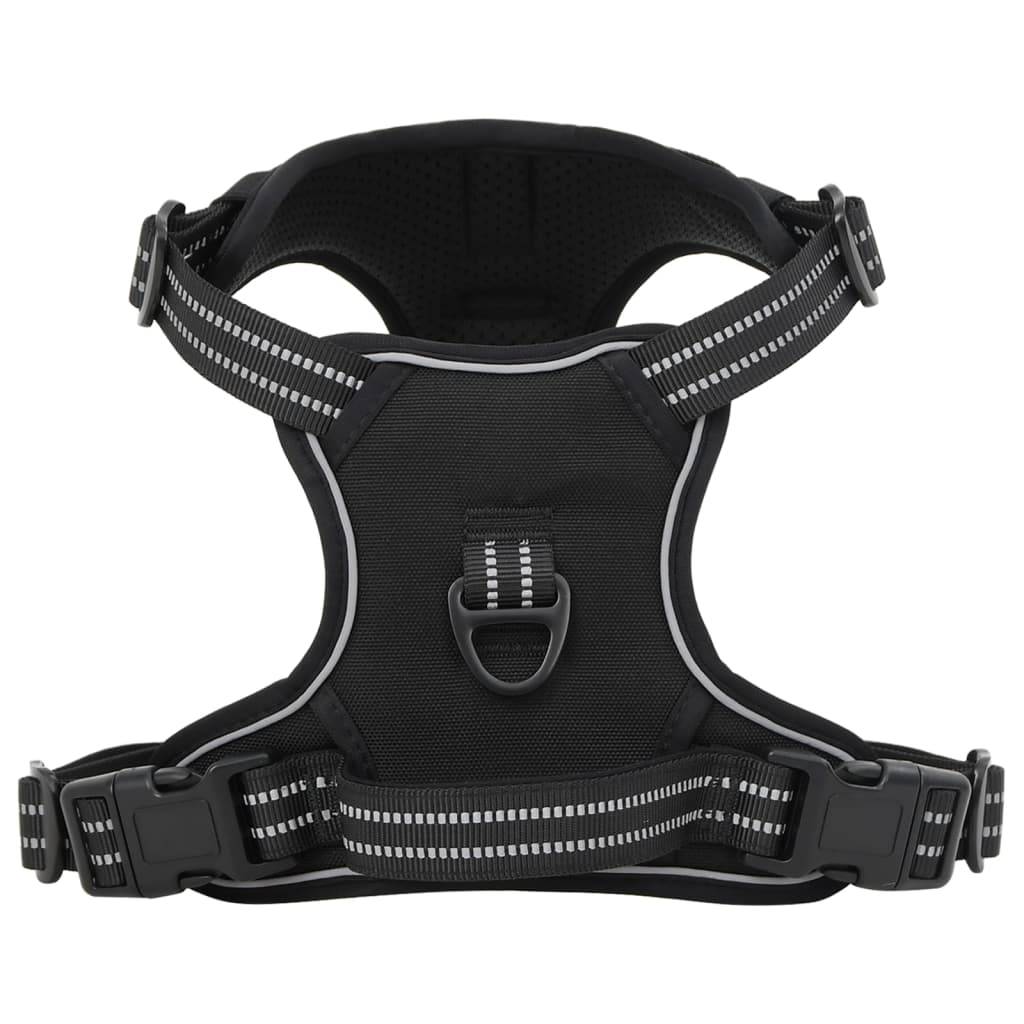 vidaXL Hundegeschirr mit Leine & Halsband Verstellbar Schwarz XL