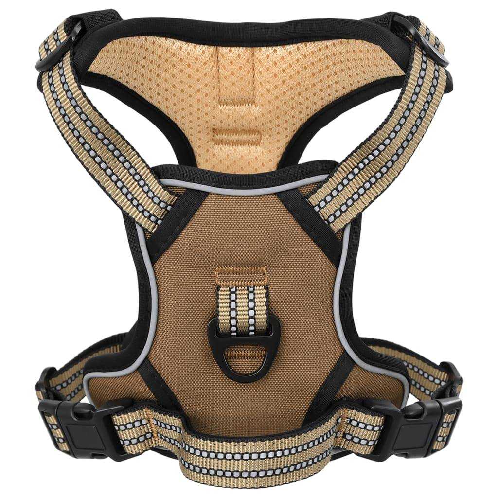 vidaXL Hundegeschirr mit Leine & Halsband Verstellbar Braun M
