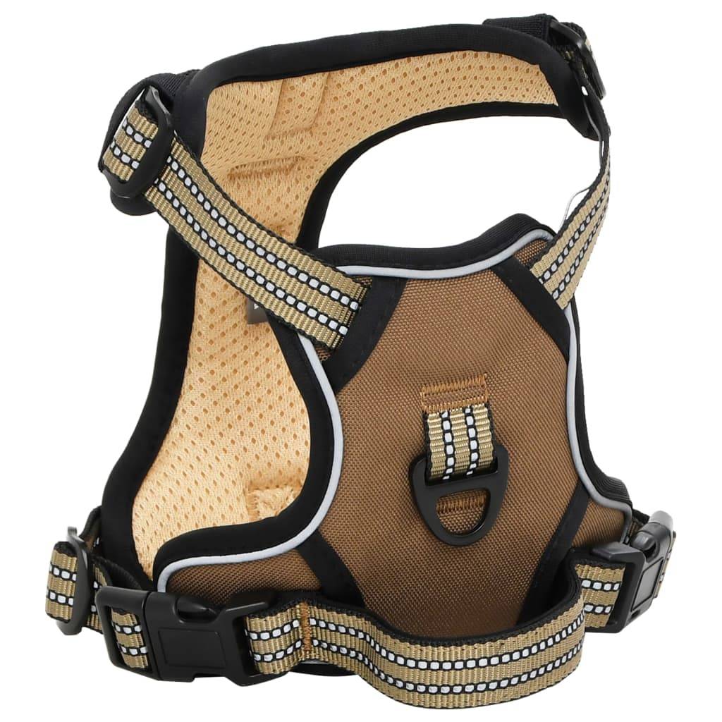 vidaXL Hundegeschirr mit Leine & Halsband Verstellbar Braun M