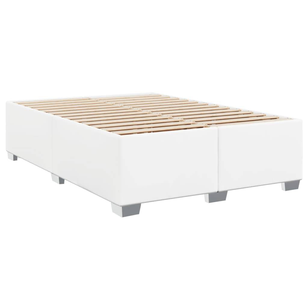 vidaXL Bettgestell Weiß 160x200 cm Kunstleder