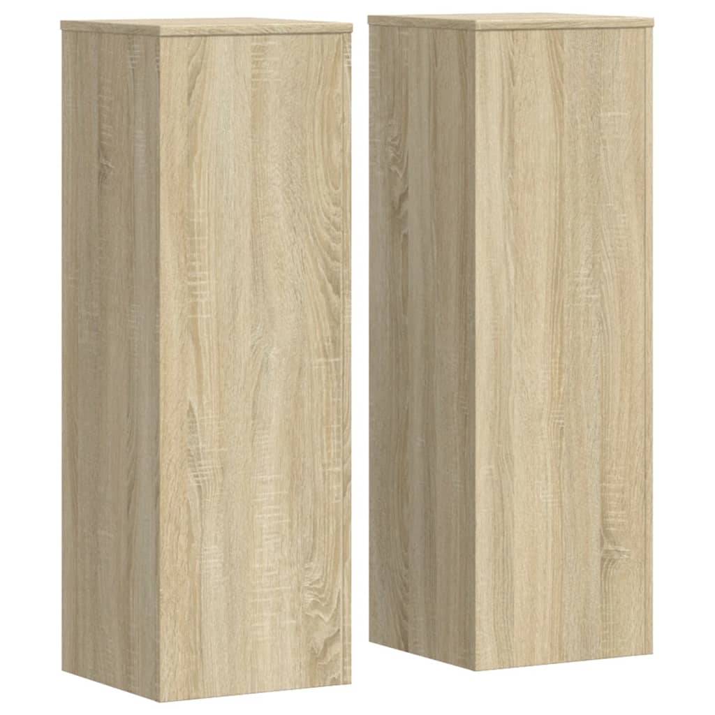 vidaXL Pflanzenständer 2 Stk. Sonoma-Eiche 33x33x100 cm Holzwerkstoff