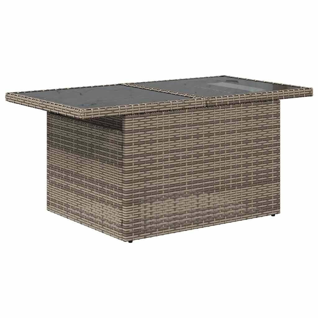 vidaXL 8-teiliges Gartensofa-Set mit Kissen, grau, Polyrattan