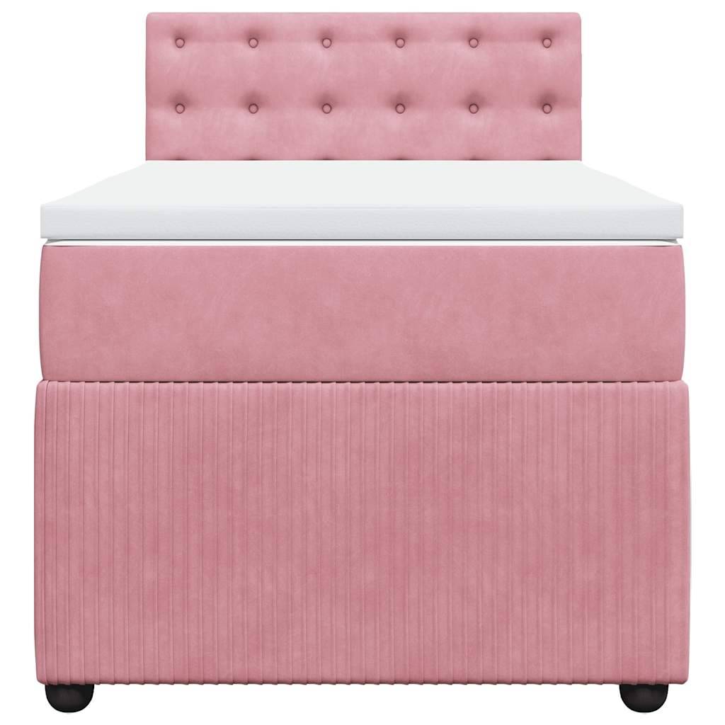 vidaXL Boxspringbett mit Matratze Rosa 80x200 cm Samt