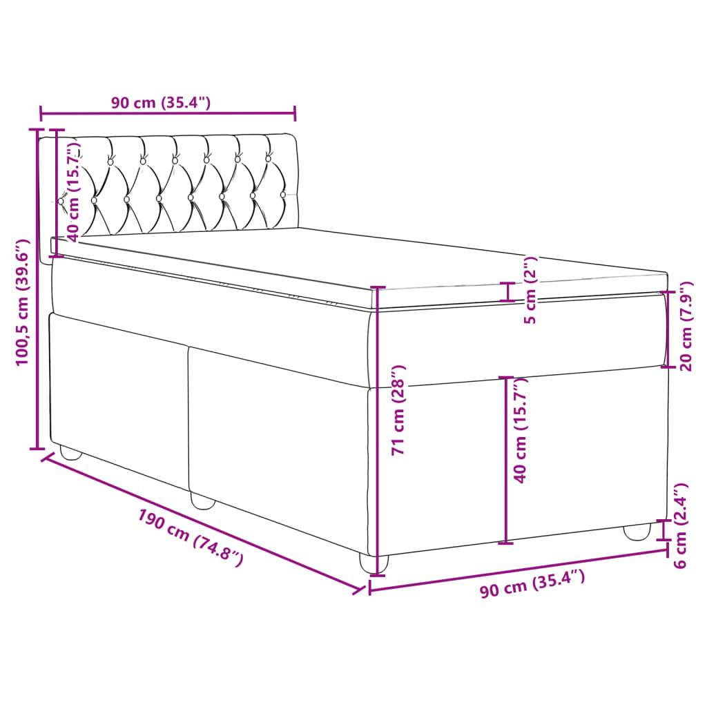 vidaXL Boxspringbett mit Matratze Dunkelgrau Stoff