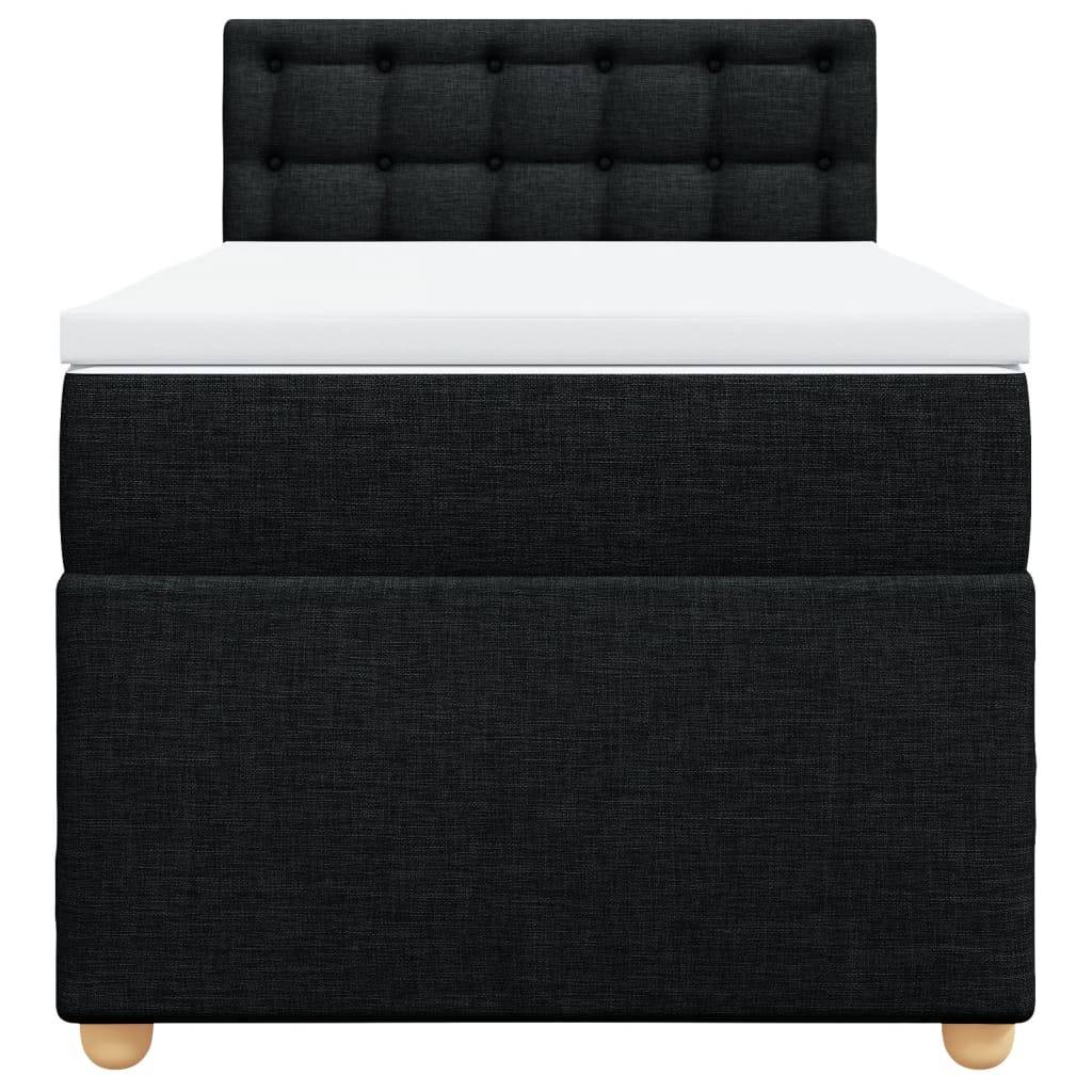 vidaXL Boxspringbett mit Matratze Schwarz 80x200 cm Stoff
