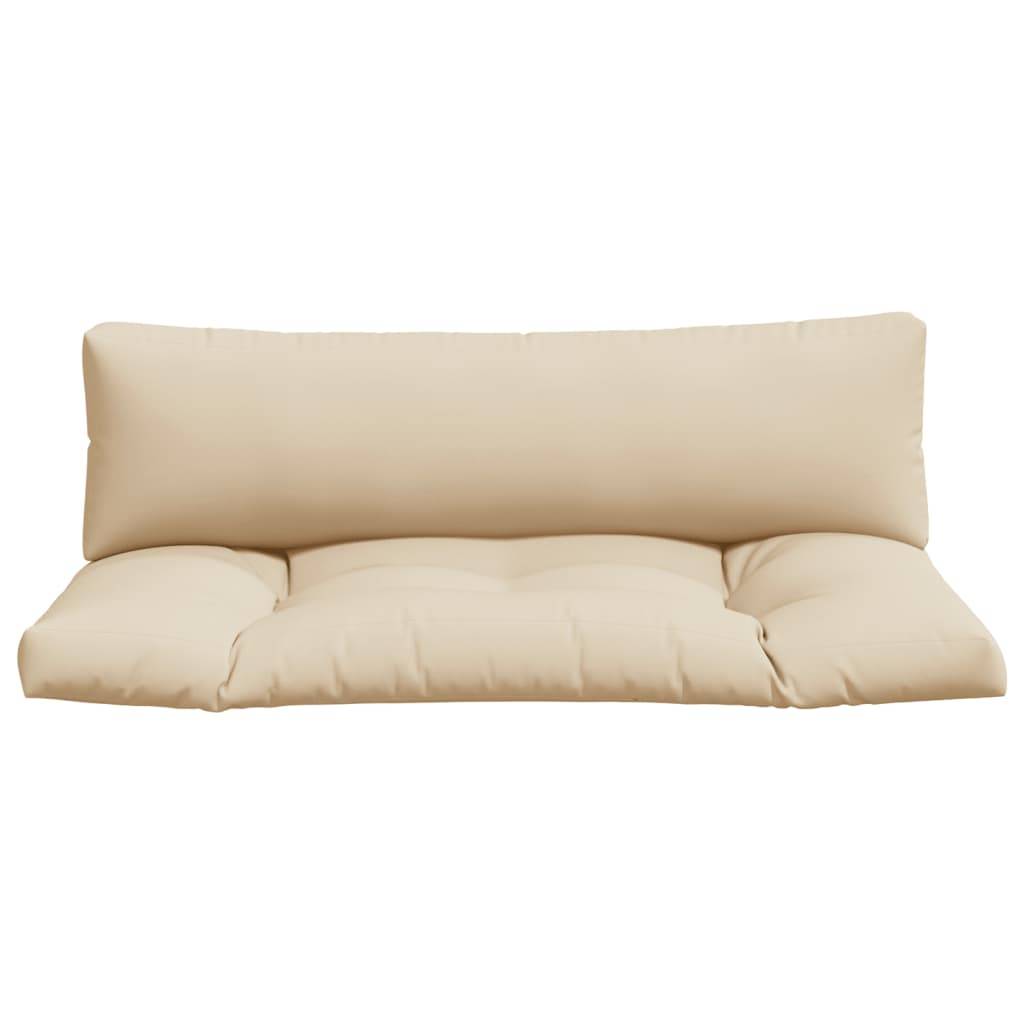 vidaXL Palettenkissen 2-tlg. Beige Stoff