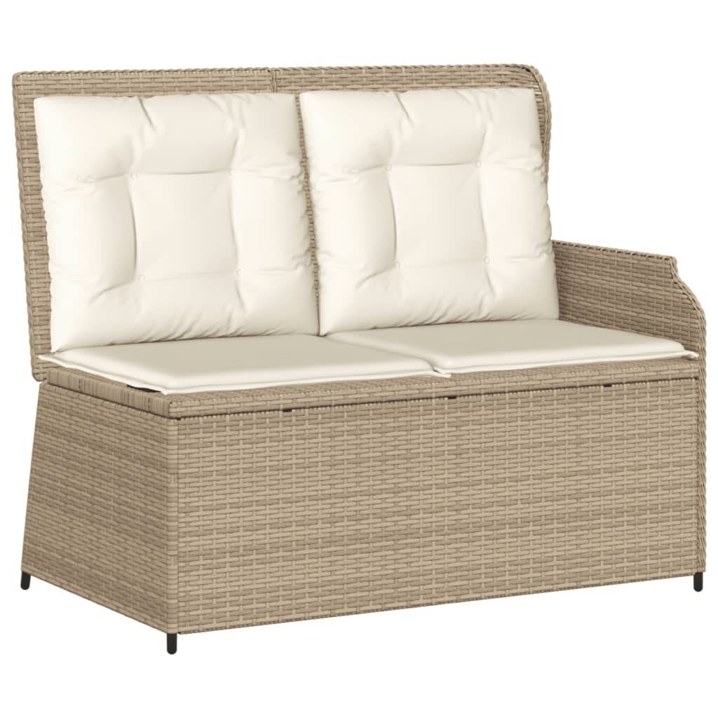 vidaXL 3-tlg. Garten-Sofagarnitur mit Kissen Beige Poly Rattan