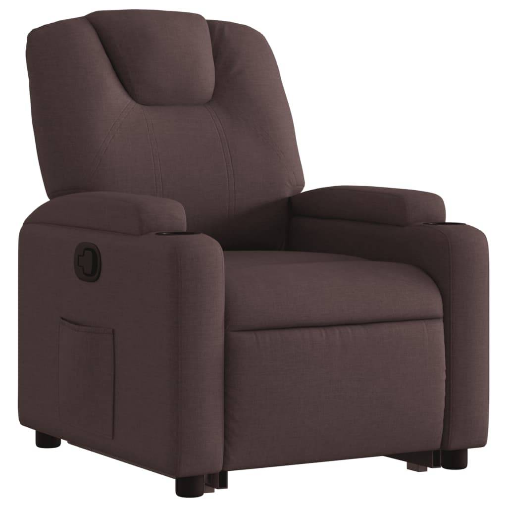 vidaXL Relaxsessel mit Aufstehhilfe Dunkelbraun Stoff