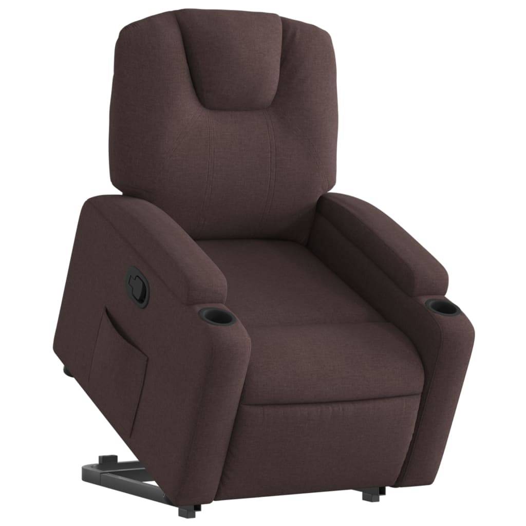 vidaXL Relaxsessel mit Aufstehhilfe Dunkelbraun Stoff