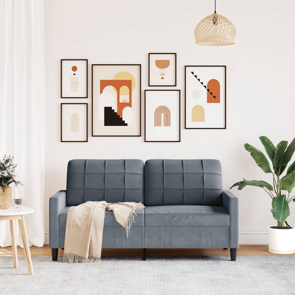 vidaXL 2-Sitzer-Sofa Dunkelgrau 140 cm Samt
