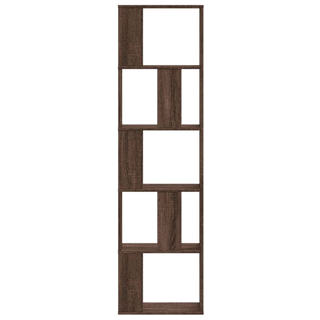 vidaXL Bücherregal 5 Böden Braun Eichen-Optik 45x23,5x162,5 cm