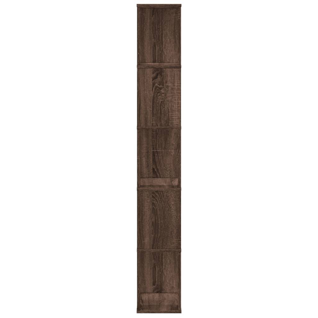 vidaXL Bücherregal 5 Böden Braun Eichen-Optik 45x23,5x162,5 cm