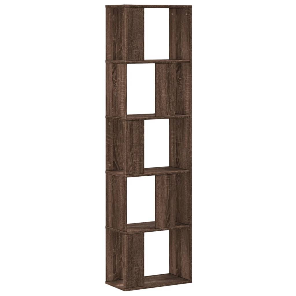 vidaXL Bücherregal 5 Böden Braun Eichen-Optik 45x23,5x162,5 cm