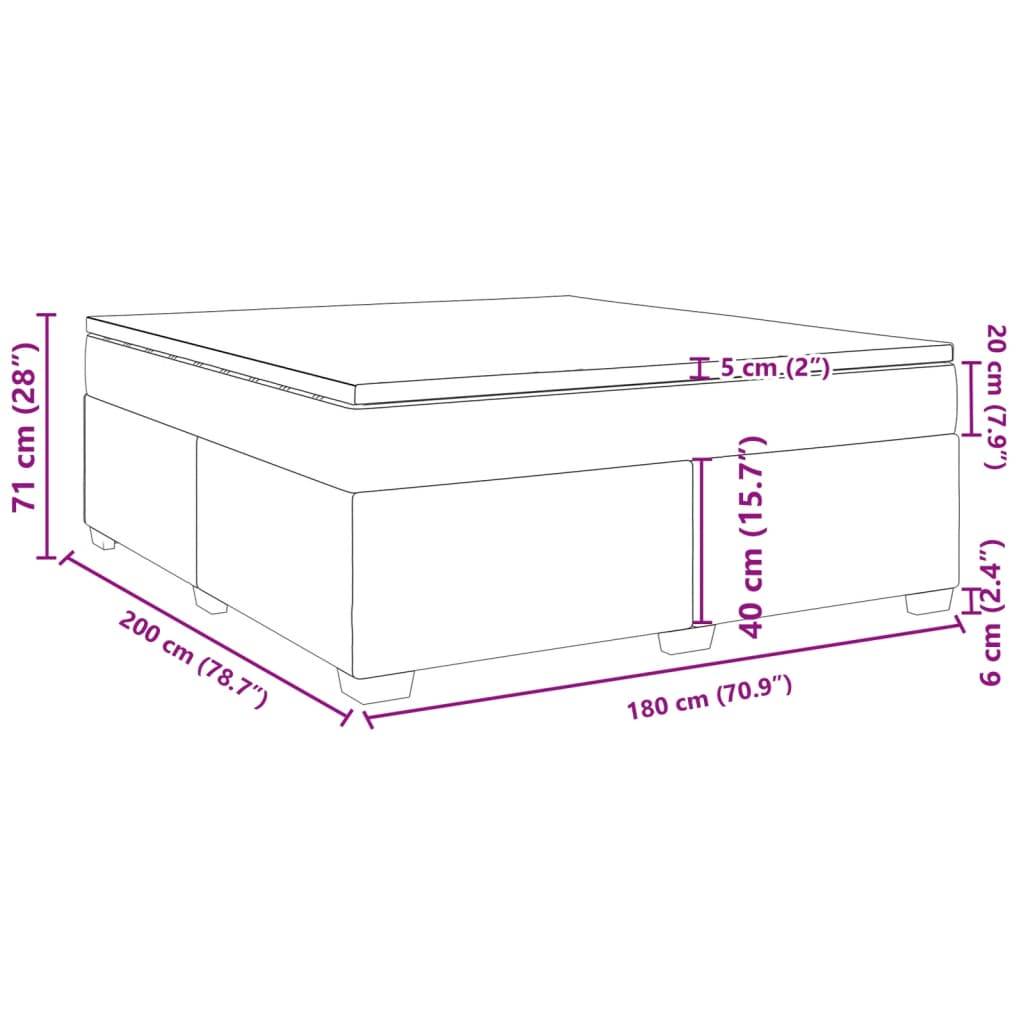 vidaXL Boxspringbett mit Matratze Schwarz 180x200 cm Samt