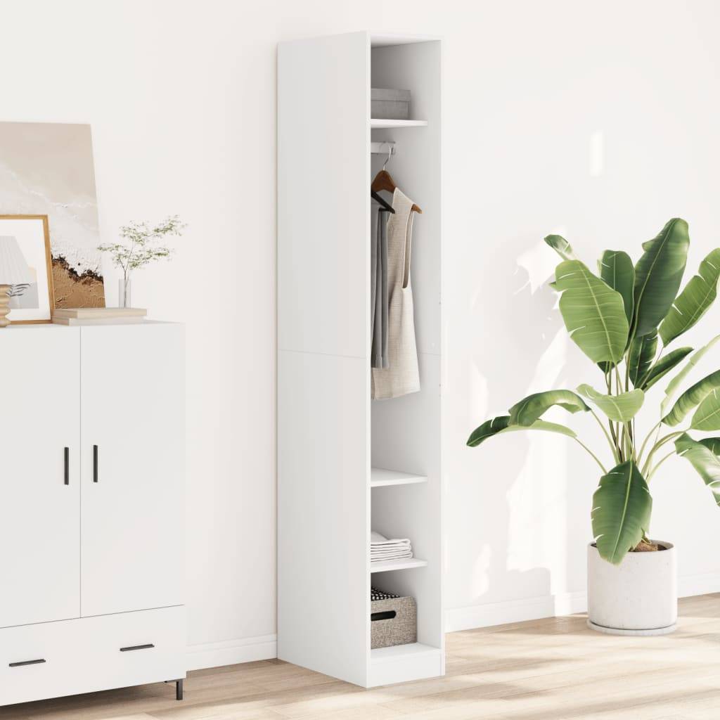 vidaXL Kleiderschrank Weiß 30x50x200 cm Holzwerkstoff