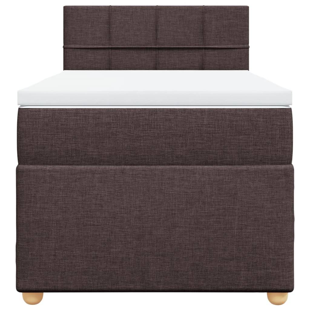 vidaXL Boxspringbett mit Matratze Dunkelbraun 80x200 cm Stoff
