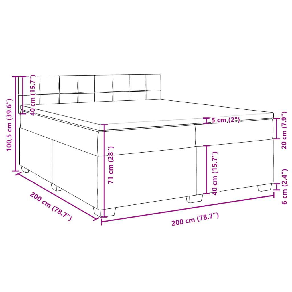 vidaXL Boxspringbett mit Matratze Blau 200x200 cm Samt