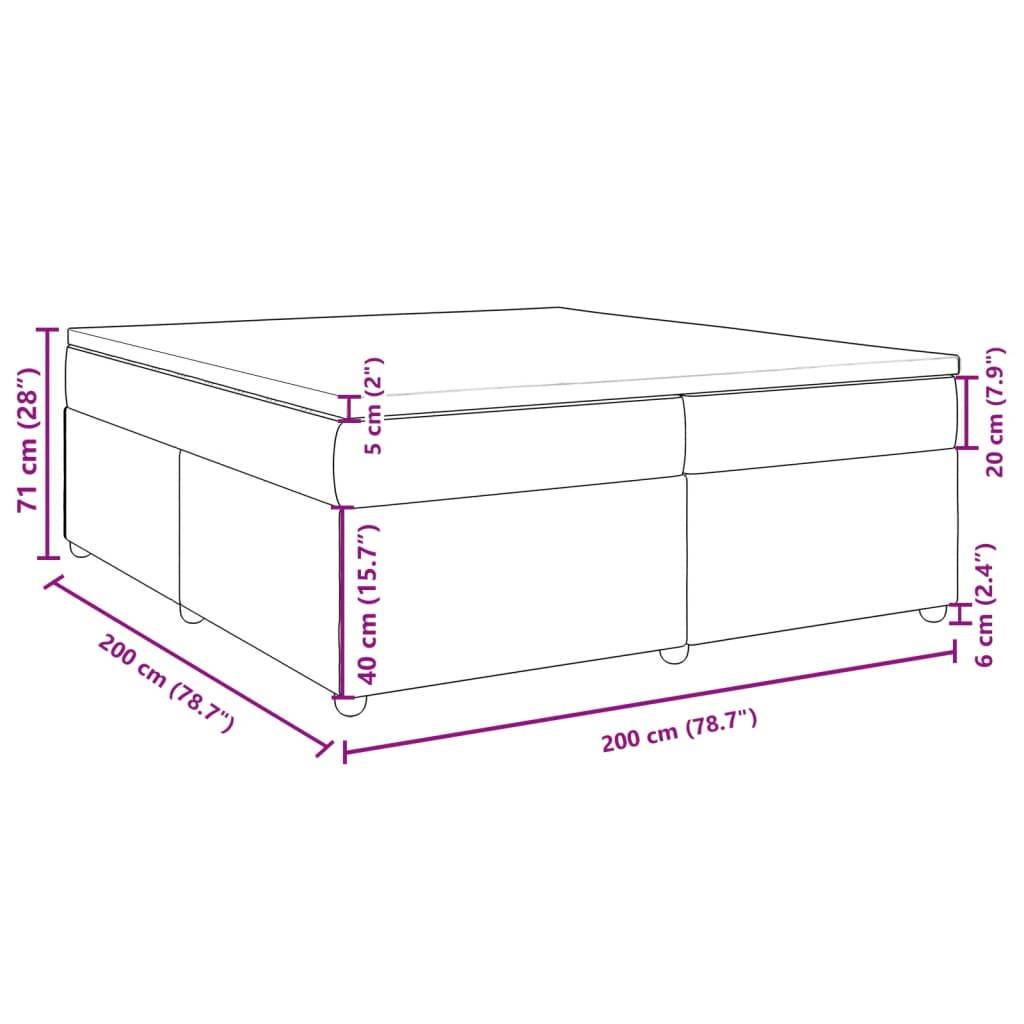 vidaXL Boxspringbett mit Matratze Creme 200x200 cm Stoff