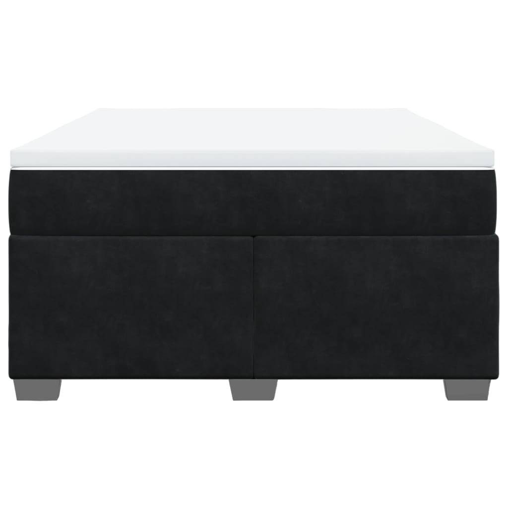 vidaXL Boxspringbett mit Matratze Schwarz 160x200 cm Samt