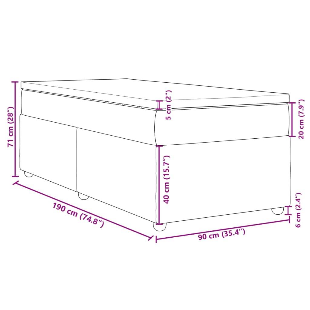 vidaXL Boxspringbett mit Matratze Blau 90x190 cm Stoff