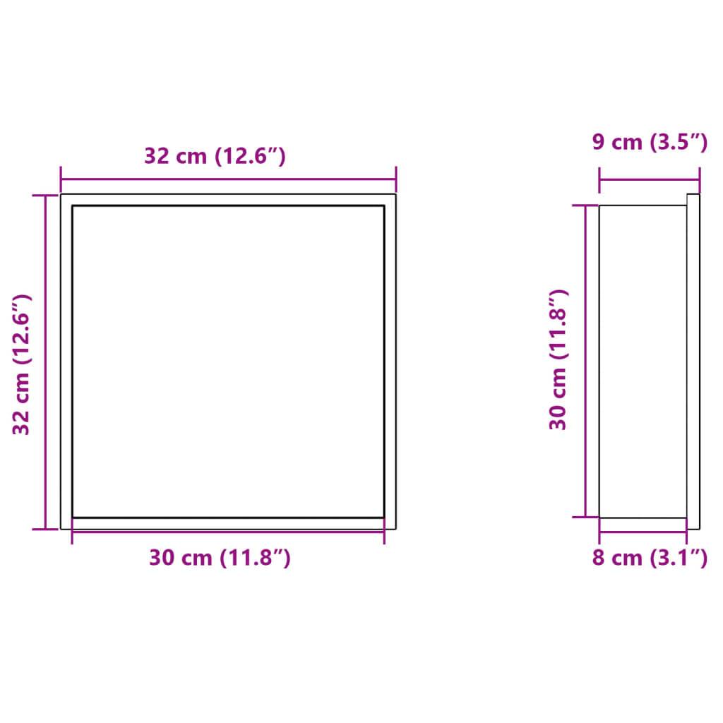 vidaXL Duschnische Gebürstet Silbern 32x32x9 cm Edelstahl