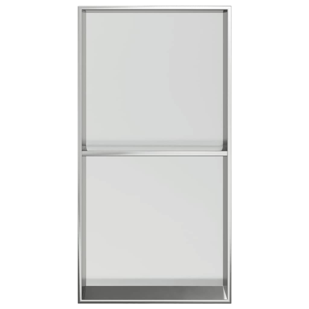 vidaXL Duschnische Silbern Gebürstet 32x62x9 cm Edelstahl