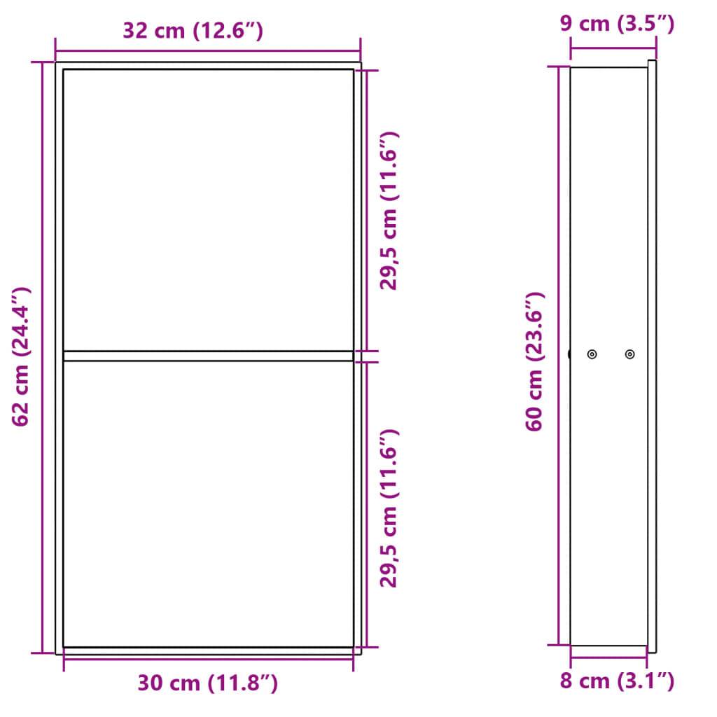 vidaXL Duschnische Silbern Gebürstet 32x62x9 cm Edelstahl