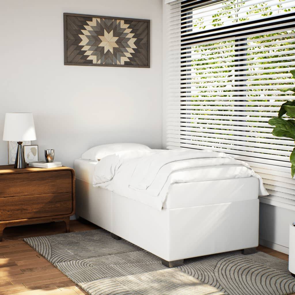 vidaXL Bettgestell Weiß 100x200 cm Kunstleder