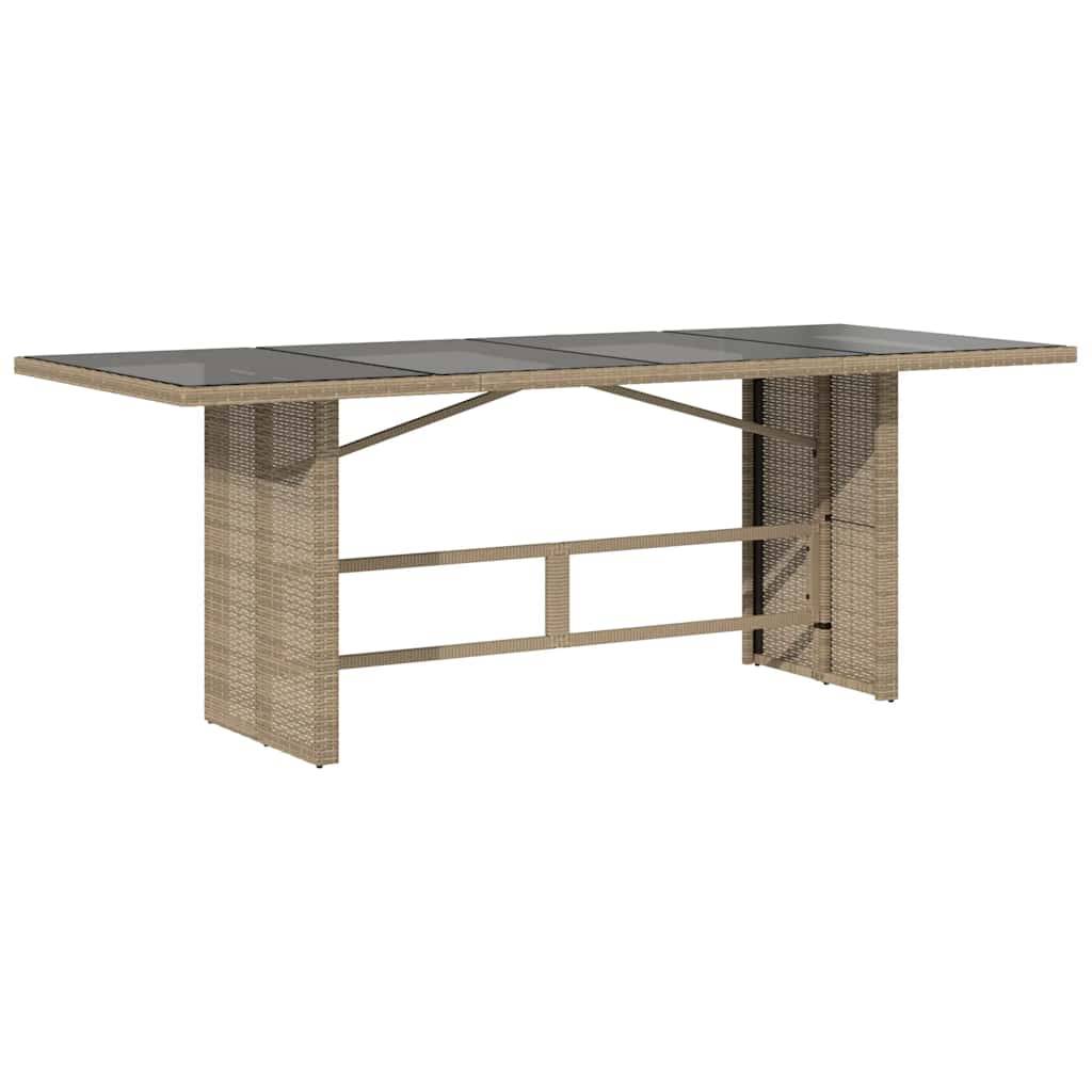 vidaXL 9-tlg. Garten-Bistro-Set mit Kissen Beige Poly Rattan