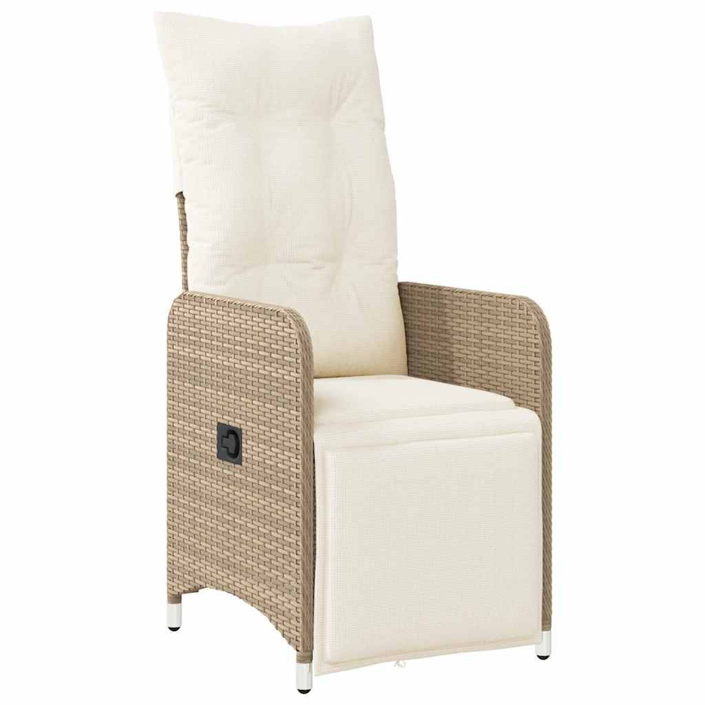 vidaXL 3-tlg. Garten-Bistro-Set mit Kissen Braun Poly Rattan