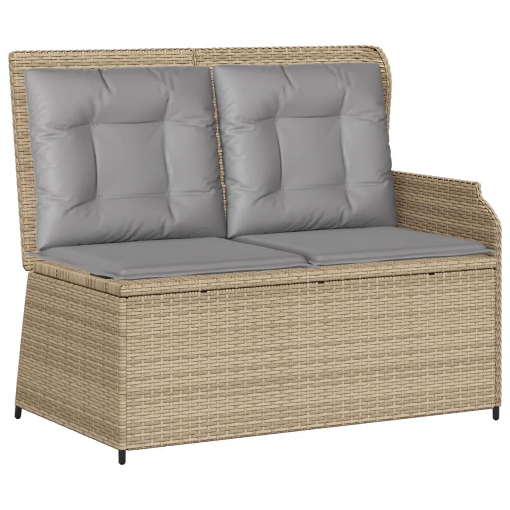 vidaXL 5-tlg. Garten-Lounge-Set mit Kissen Beige Poly Rattan