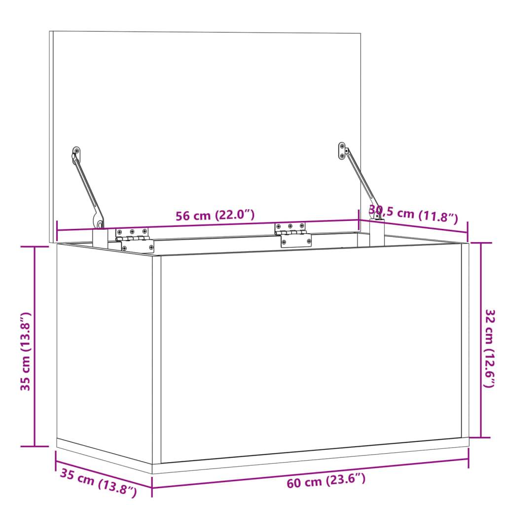 vidaXL Truhe Betongrau 60x35x35 cm Holzwerkstoff