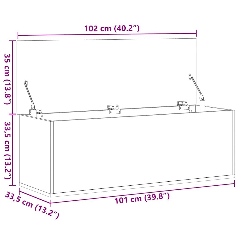 vidaXL Truhe Sonoma-Eiche 102x35x35 cm Holzwerkstoff